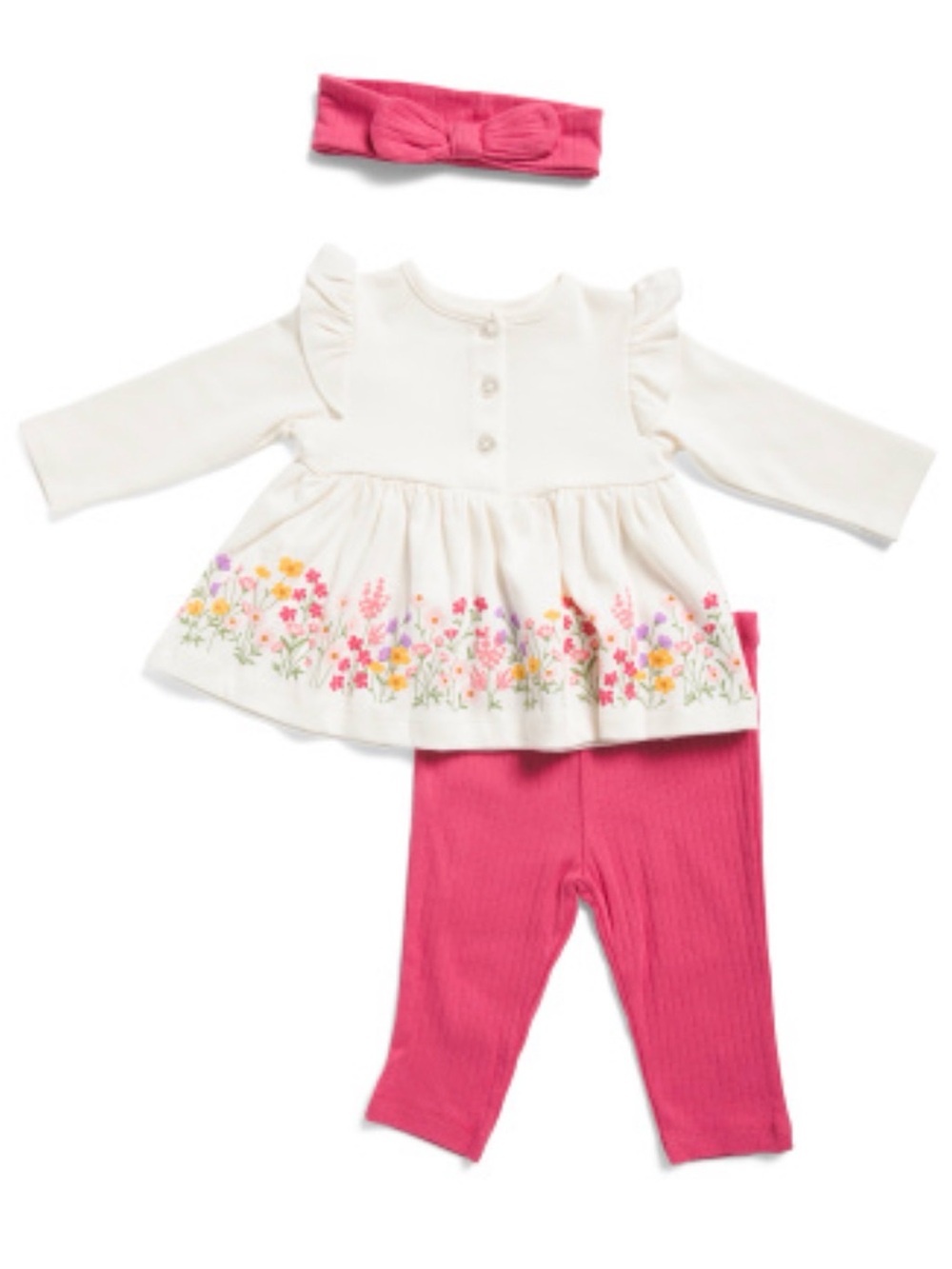 Little Me Top, Leggings & Bow Headband set size 3 months. Nwt